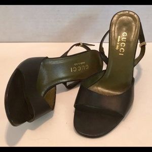 GUCCI Slingback SEXY PERFECT SANDAL Black Leather